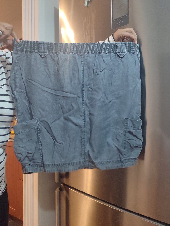 Gri Kot Midi Etek, Kemerli, Rahat Kesim - Görsel 2