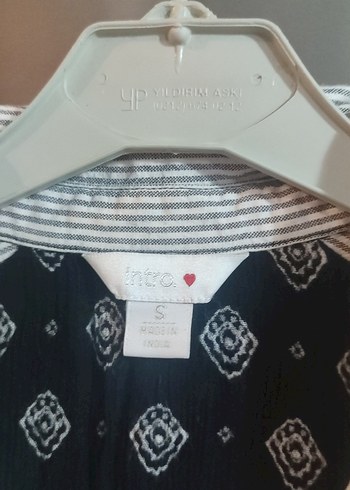 Gri Bohem Desenli Düğmeli Kolsuz Gömlek - Görsel 2