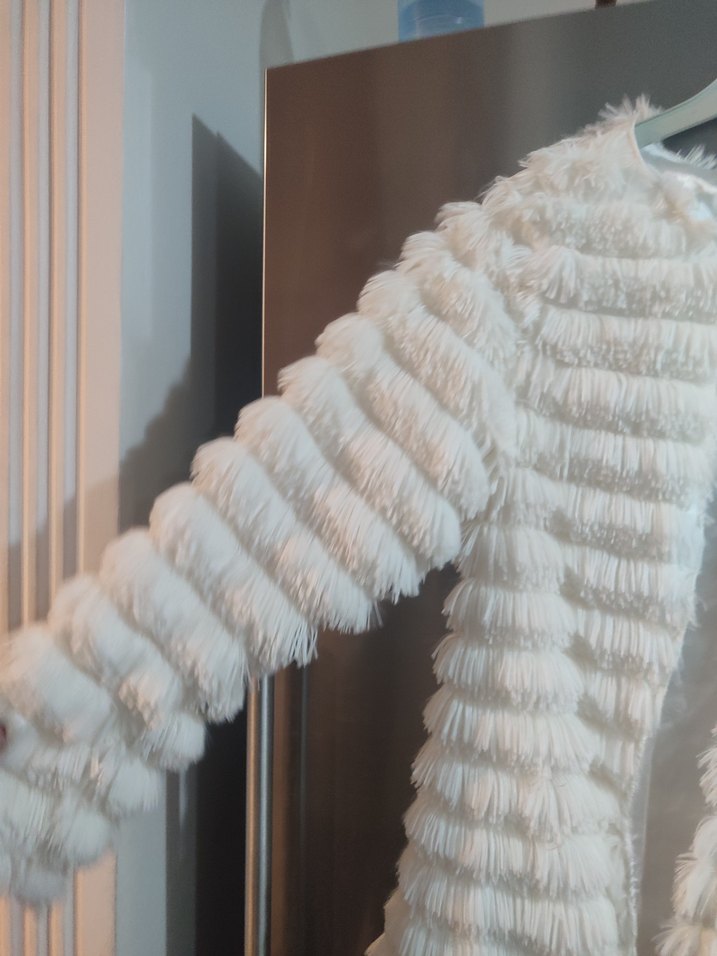 Beyaz Kadın Midi Boy Suni Kürk - Görsel 3