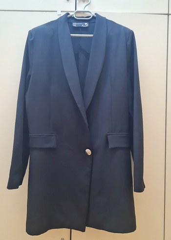 44 Beden Siyah Düğmeli Kadın Blazer