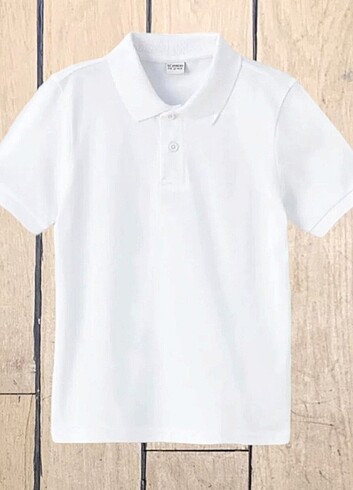 10 Yaş Beden beyaz Renk Unisex Kız Erkek Çocuk Polo Yaka Kısa Kol Lacoste Okul T-shırt