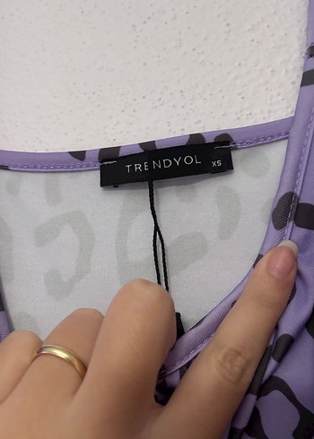 Trendyol & Milla Kadın Mor Desenli Kolsuz Midi Elbise