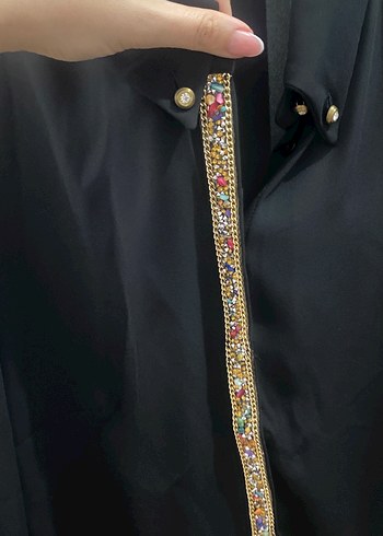 Siyah Düğmeli Kadın Gömlek - Görsel 4