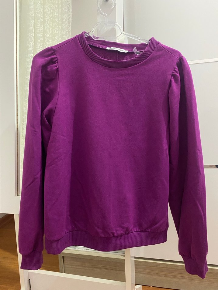 Mor Kadın Sweatshirt Uzun Kollu Rahat Kesim - Görsel 2