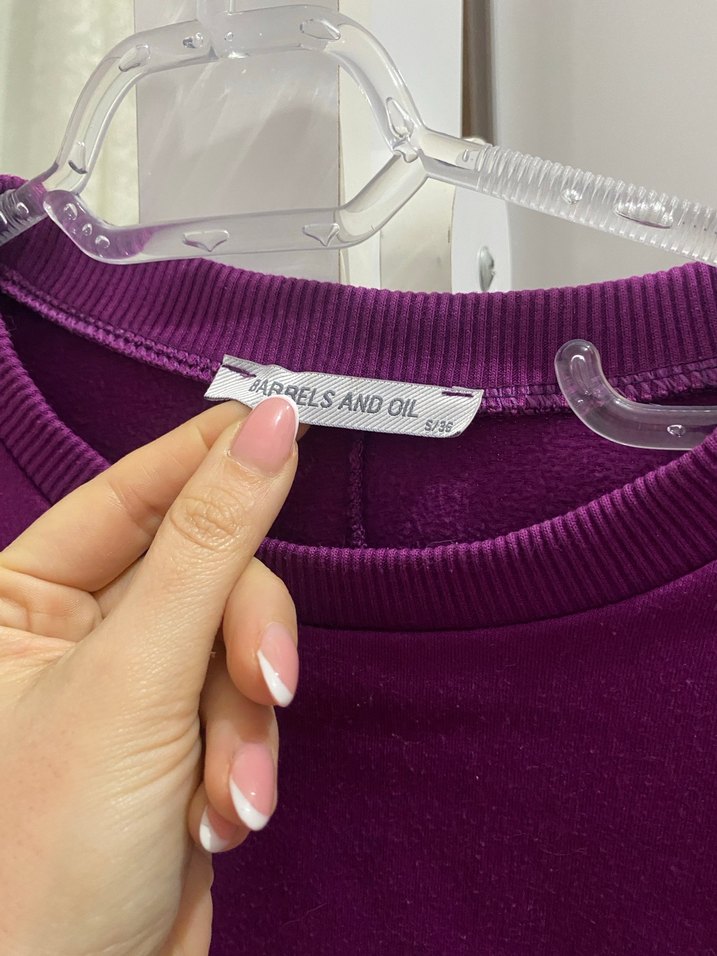 Mor Kadın Sweatshirt Uzun Kollu Rahat Kesim - Görsel 3