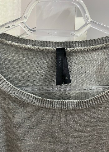 Gri Kadın Triko Uzun Kollu Kazak - Görsel 5
