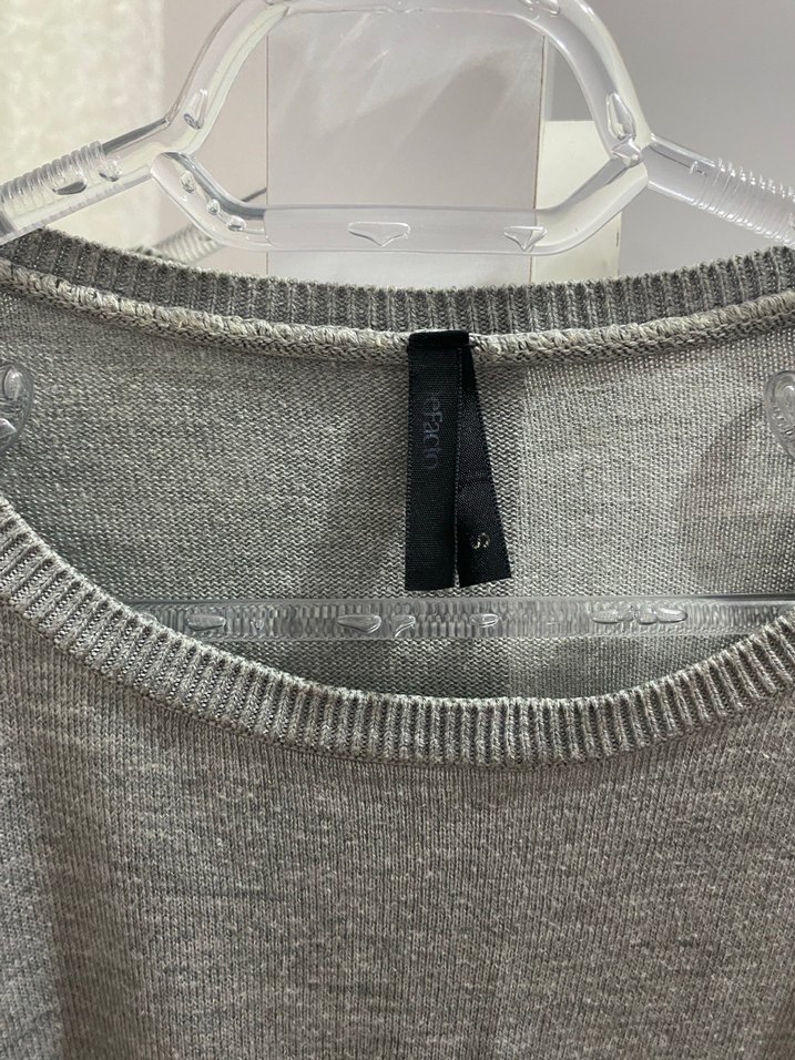 Gri Kadın Triko Uzun Kollu Kazak - Görsel 5