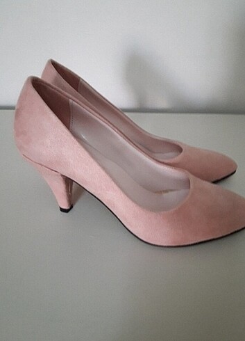 Bayan pudra pembe stiletto abiye günlük bambi filo zara derimod 