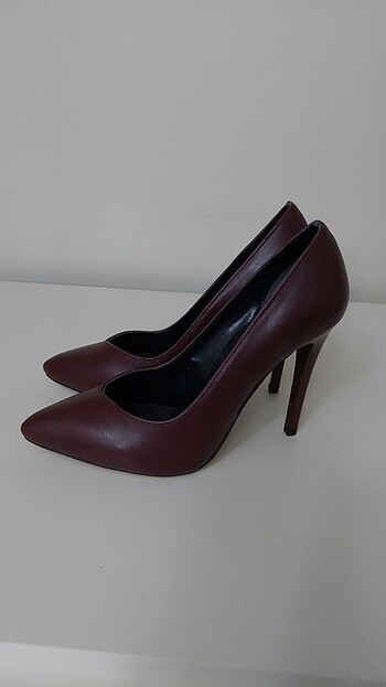 37 Beden Stiletto bordo ince topuk uzun