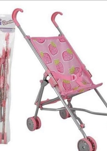 Pembe Çilek Desenli Bebek Arabası