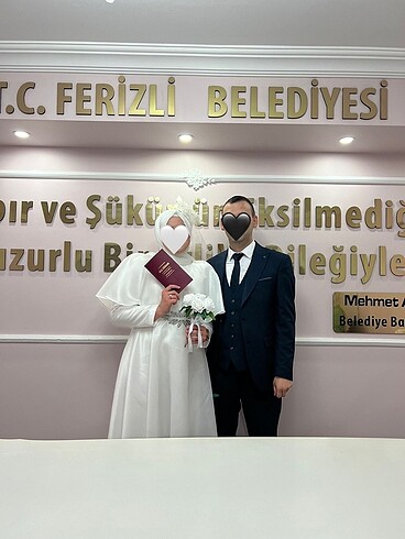 42 Beden uzun tesettür nişan elbisesi