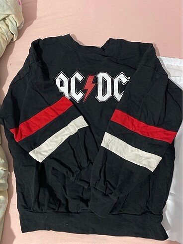 s Beden ac dc baskılı oversize sweatshirt