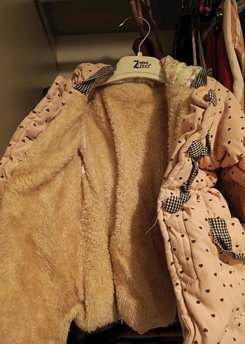 Düğmeli, İnce Kesim Kız Çocuk Pembe Mont - Görsel 6