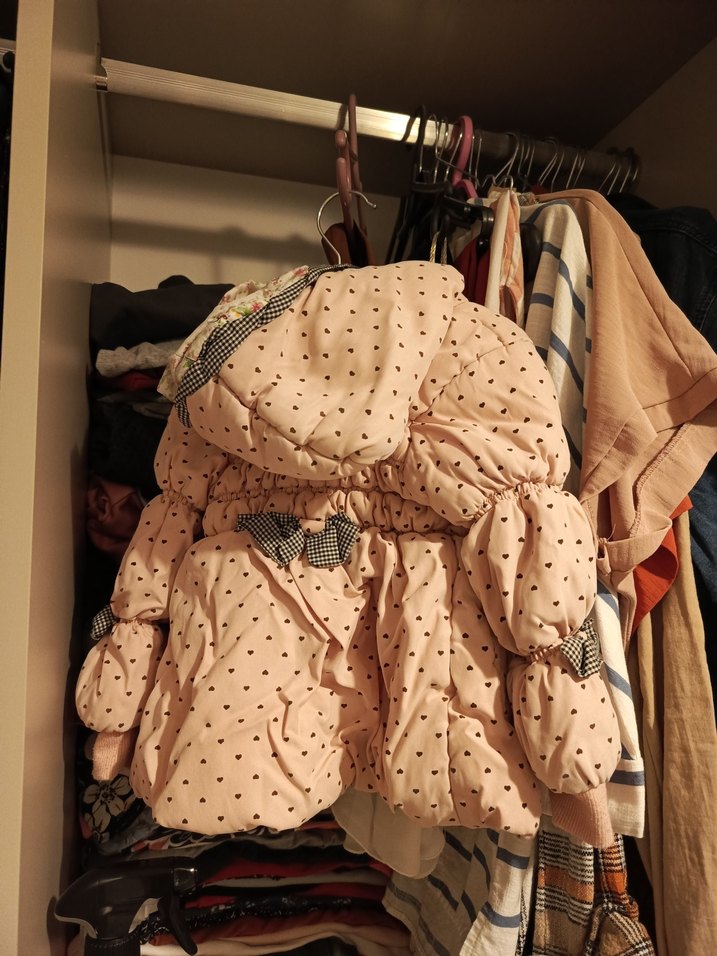 Düğmeli, İnce Kesim Kız Çocuk Pembe Mont - Görsel 3