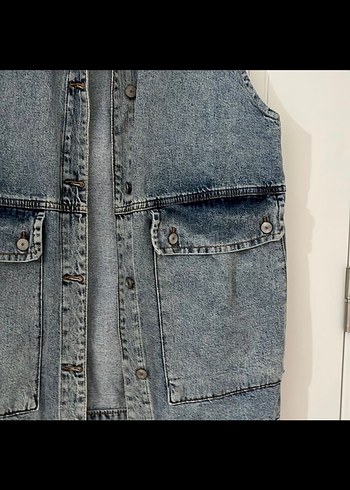 Gri Kolsuz Denim Ceket - Görsel 2