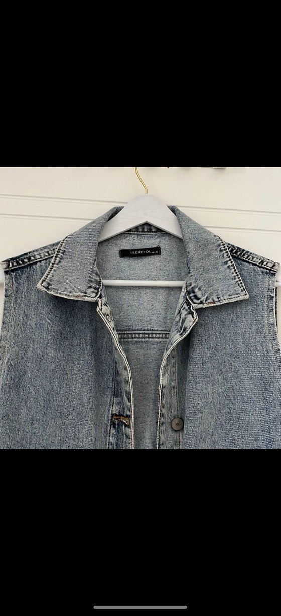 Gri Kolsuz Denim Ceket - Görsel 3