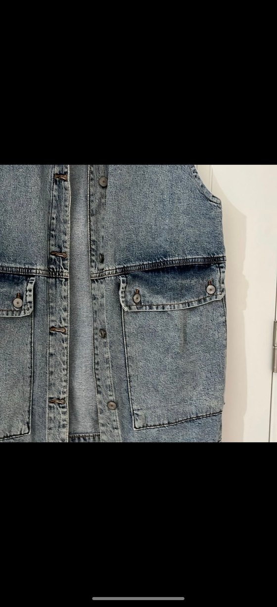 Gri Kolsuz Denim Ceket - Görsel 2