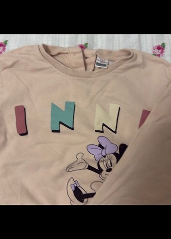 Kız Çocuk Pembe Minnie Baskılı Pamuklu Eşofman - Görsel 2