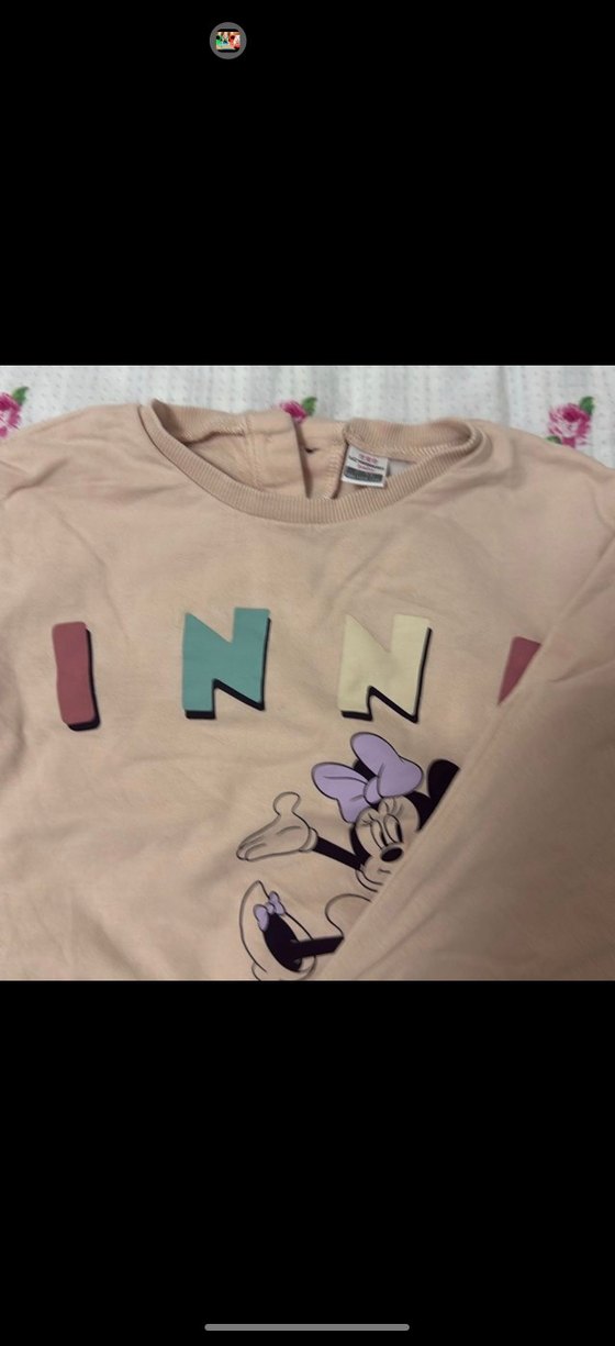 Kız Çocuk Pembe Minnie Baskılı Pamuklu Eşofman - Görsel 2