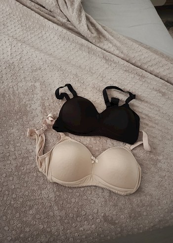 Konforlu Beyaz ve Siyah Sütyen Seti - Görsel 2