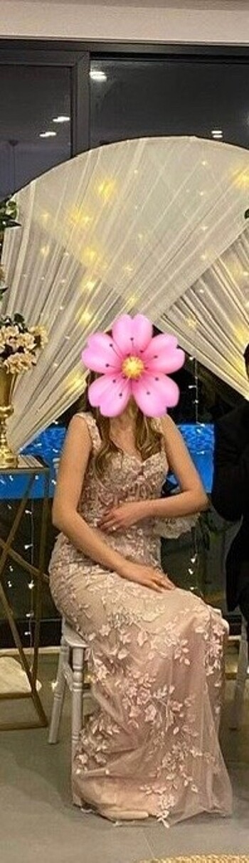 40 Beden pembe Renk Orijinal Alfabeta pembe Abiye Elbise