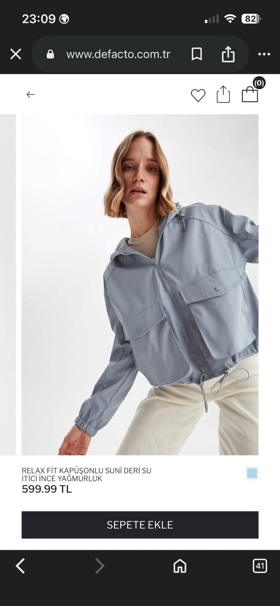 Mavi Kapüşonlu Yağmurluk - Görsel 3