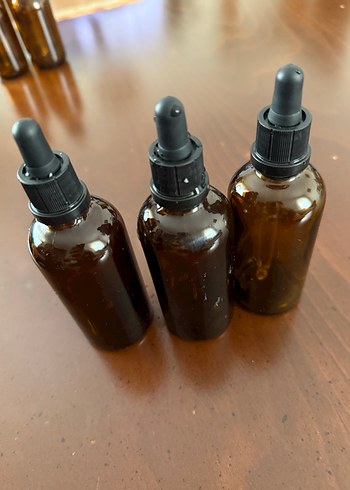 3 lü boş cam saç yüz serum şişeleri - Görsel 4