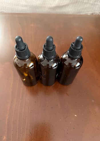 3 lü boş cam saç yüz serum şişeleri - Görsel 2