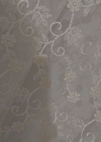 Çiçek desenli uzun tül perde - Görsel 5