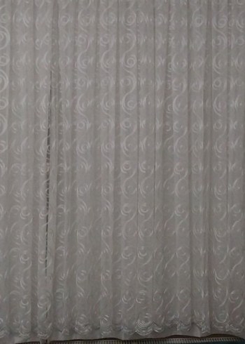 Beyaz desenli tül perde 3 metre - Görsel 4