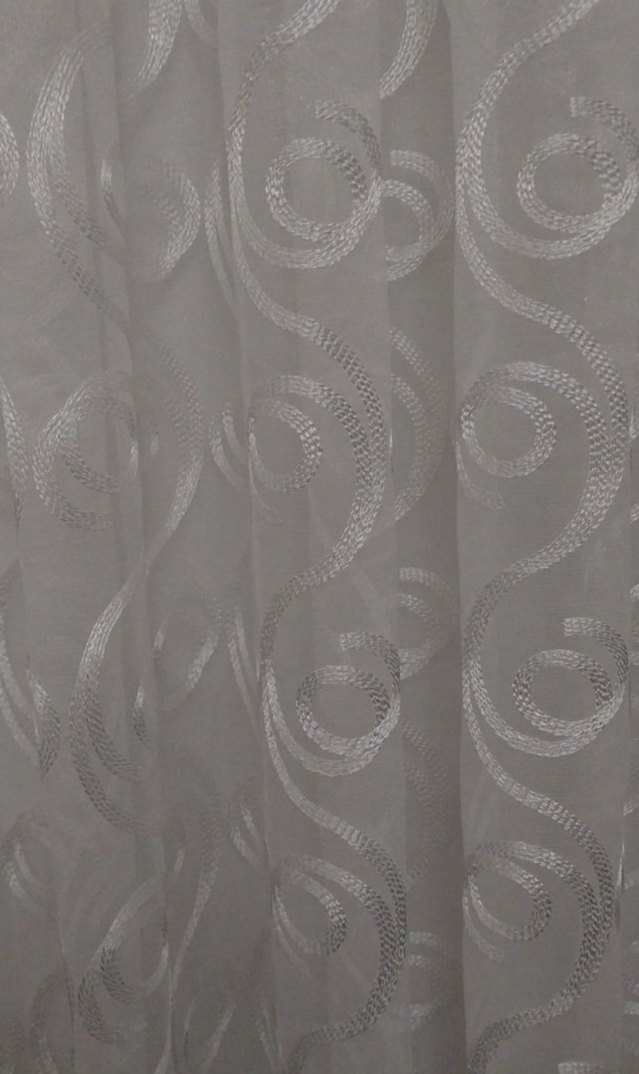 Beyaz desenli tül perde 3 metre - Görsel 2