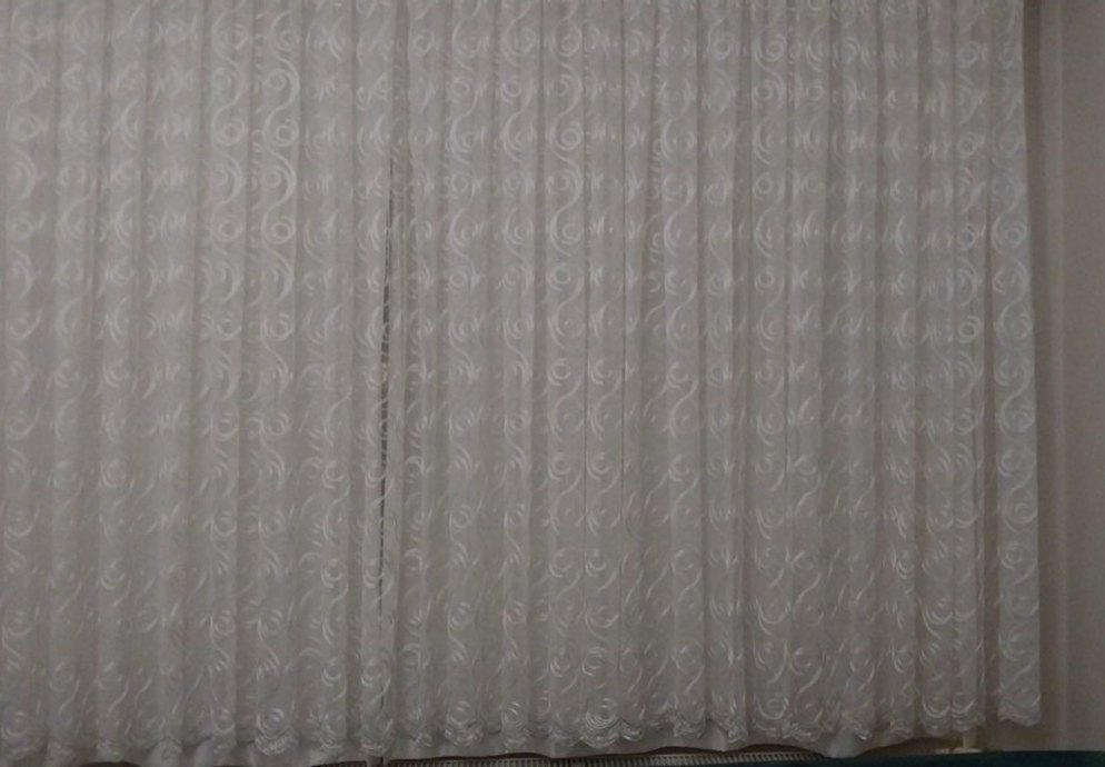 Beyaz desenli tül perde 3 metre - Görsel 4