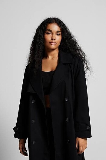 Bershka pamuklu trençkot yeni&etiketli