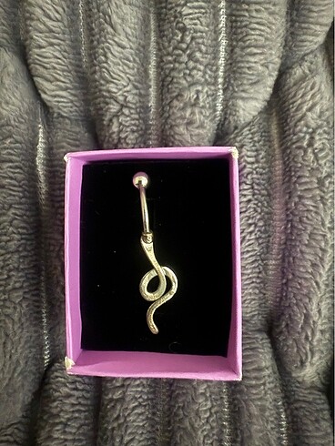 Yılan detaylı çelik göbek piercing - Görsel 2