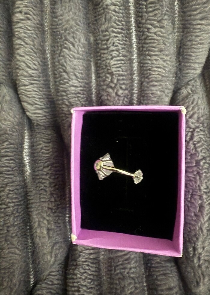 Taşlı cerrahi çelik göbek piercing - Görsel 3