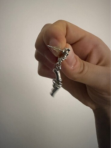 Erkek tekli tabanca model küpe - Görsel 4