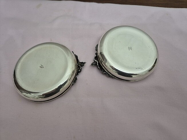 Beden gri Renk 900 ayar ikili tabak 39 gr gümüş vintage el işi üzümlü tabak