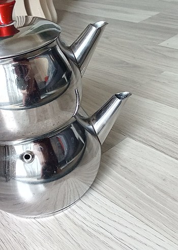 Kırmızı Saplı Çelik Çaydanlık küçük boy