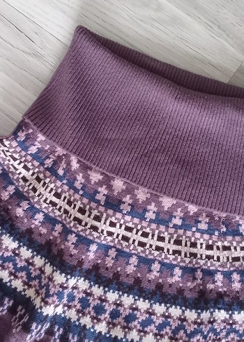 Mor Bohem yarım  kol tiriko suvater - Görsel 7