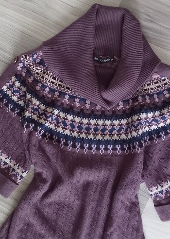 Mor Bohem yarım  kol tiriko suvater - Görsel 3