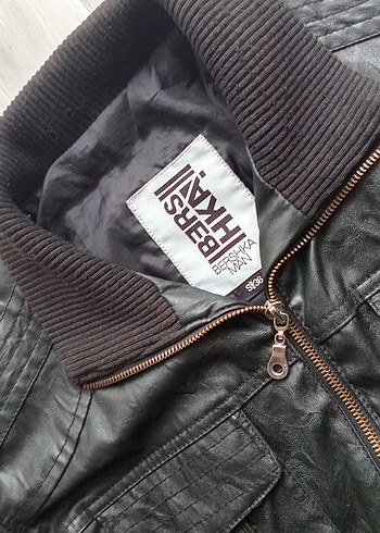 Erkek  Siyah Deri Biker Ceket - Görsel 3