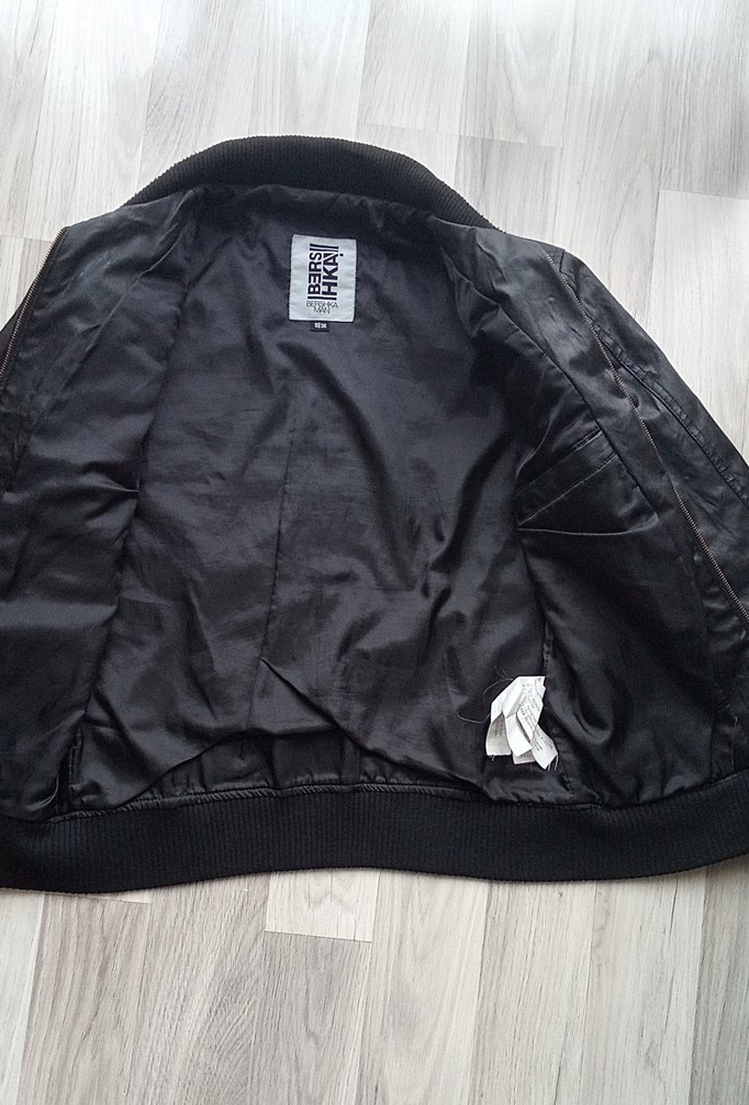 Erkek  Siyah Deri Biker Ceket - Görsel 4