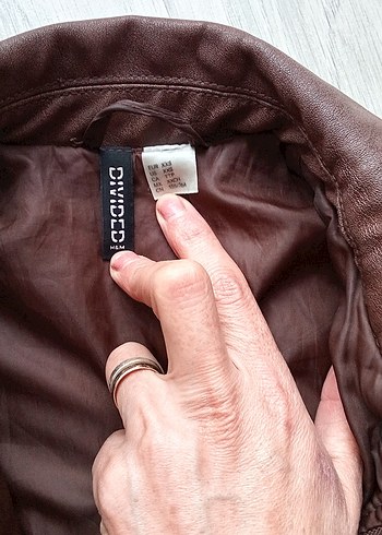 Düğmeli Kahverengi Kadın Deri Biker Ceket - Görsel 8