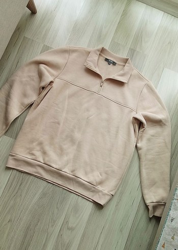 Ekru Erkek Uzun Kollu Basic Sweatshirt - Görsel 7