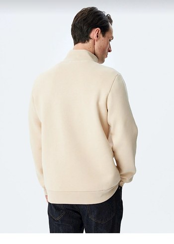 Ekru Erkek Uzun Kollu Basic Sweatshirt - Görsel 6