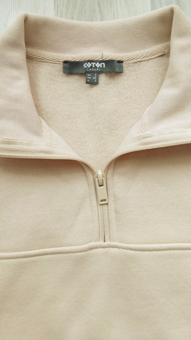 Ekru Erkek Uzun Kollu Basic Sweatshirt - Görsel 4