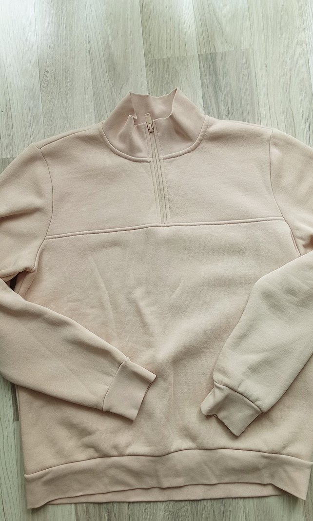 Ekru Erkek Uzun Kollu Basic Sweatshirt - Görsel 5