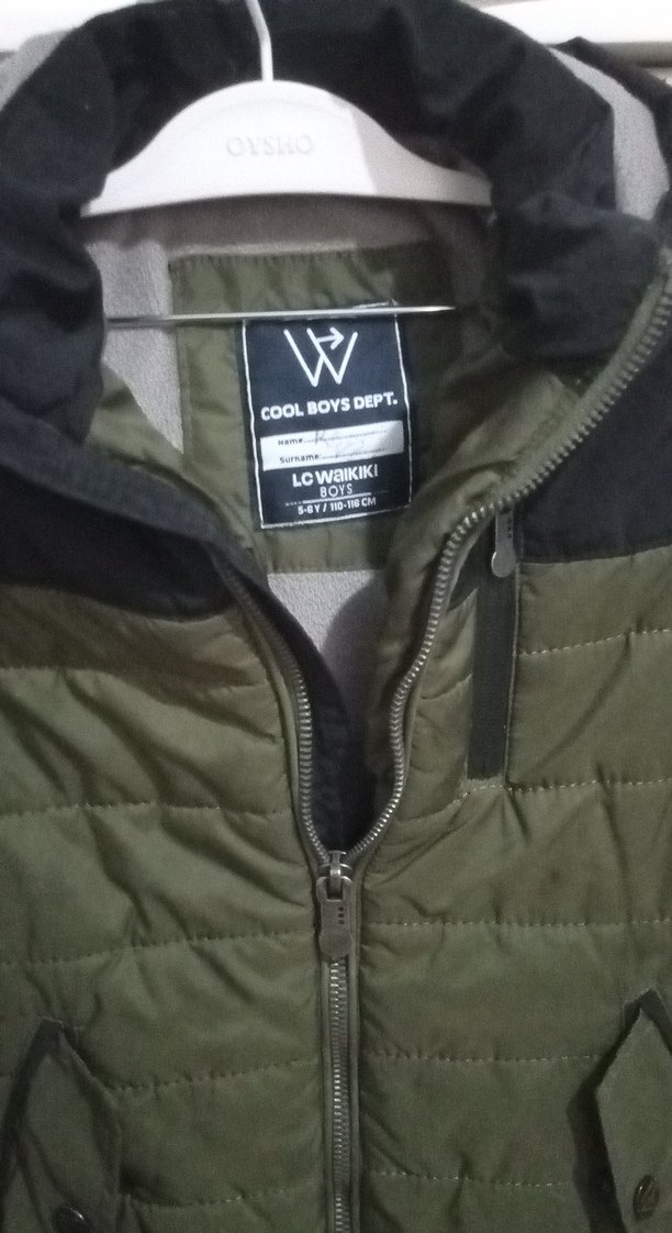 Erkek Çocuk Haki Fermuarlı Mont - Görsel 3