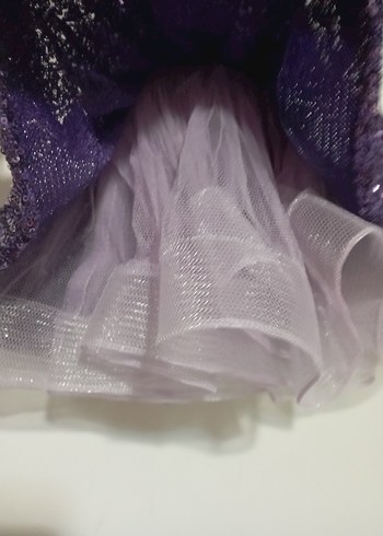 Parlak Mor Payetli Kız Çocuk Elbisesi - Görsel 3