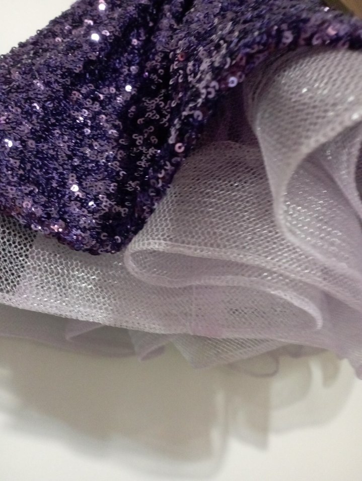 Parlak Mor Payetli Kız Çocuk Elbisesi - Görsel 4